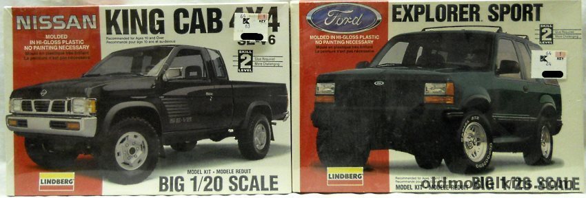 Lindberg 1/20 Ford Explorer Sport and Nissan King Cab 4x4 SE-V6 plastic model kit